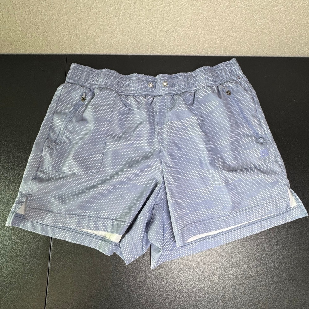Avalanche Outdoor Supply Co Womens Blue Dot Print Hiking Athletic Shorts Large